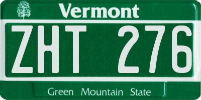 VT license plate ZHT276