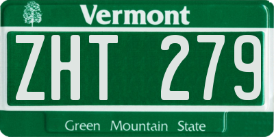 VT license plate ZHT279