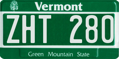 VT license plate ZHT280