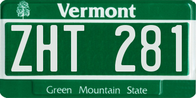 VT license plate ZHT281