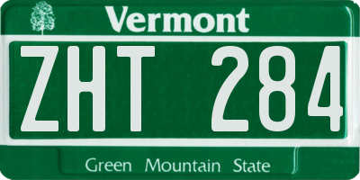 VT license plate ZHT284