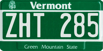 VT license plate ZHT285