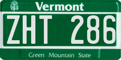 VT license plate ZHT286