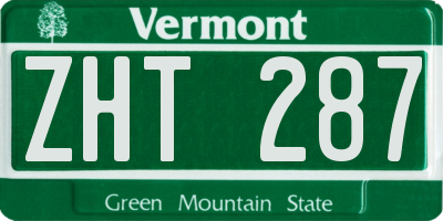 VT license plate ZHT287