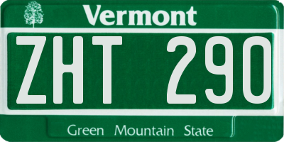VT license plate ZHT290