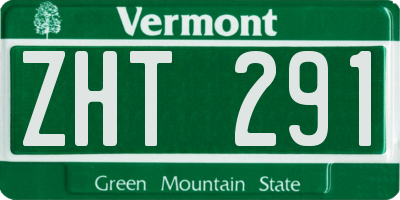 VT license plate ZHT291