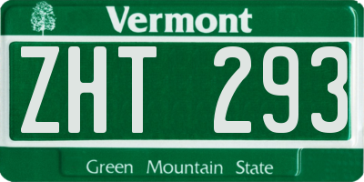 VT license plate ZHT293