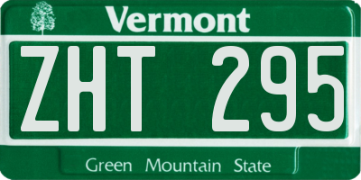 VT license plate ZHT295