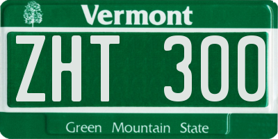 VT license plate ZHT300