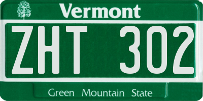 VT license plate ZHT302