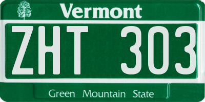 VT license plate ZHT303