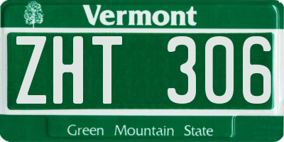 VT license plate ZHT306