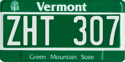 VT license plate ZHT307