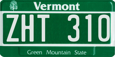 VT license plate ZHT310