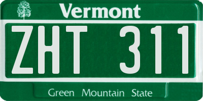 VT license plate ZHT311