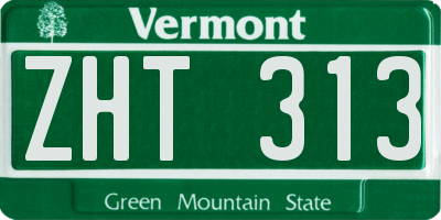 VT license plate ZHT313