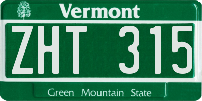 VT license plate ZHT315