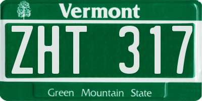 VT license plate ZHT317
