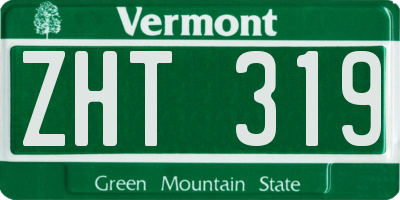 VT license plate ZHT319