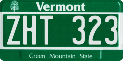 VT license plate ZHT323