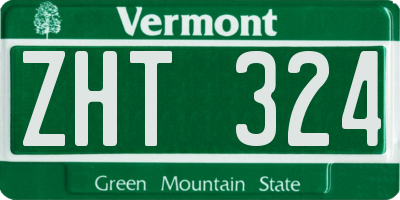 VT license plate ZHT324