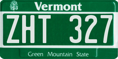 VT license plate ZHT327