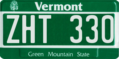 VT license plate ZHT330