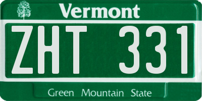 VT license plate ZHT331