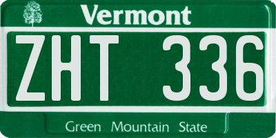 VT license plate ZHT336