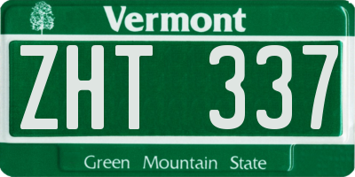 VT license plate ZHT337