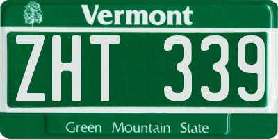 VT license plate ZHT339