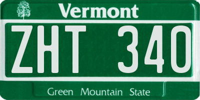 VT license plate ZHT340