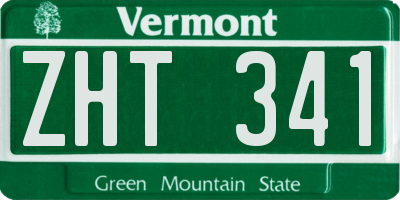 VT license plate ZHT341