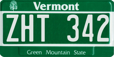 VT license plate ZHT342