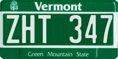 VT license plate ZHT347