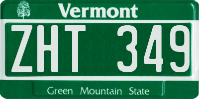 VT license plate ZHT349