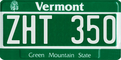 VT license plate ZHT350
