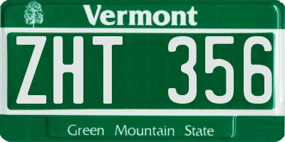 VT license plate ZHT356