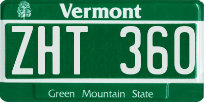 VT license plate ZHT360