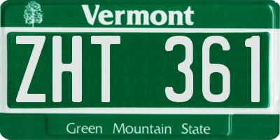 VT license plate ZHT361
