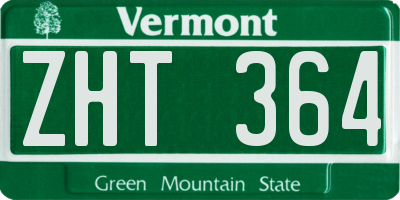 VT license plate ZHT364