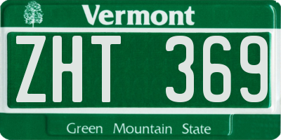 VT license plate ZHT369
