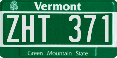 VT license plate ZHT371