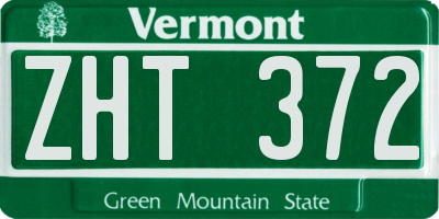 VT license plate ZHT372