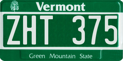 VT license plate ZHT375
