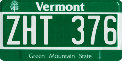 VT license plate ZHT376