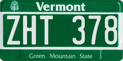 VT license plate ZHT378
