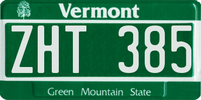 VT license plate ZHT385