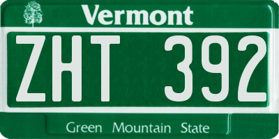 VT license plate ZHT392