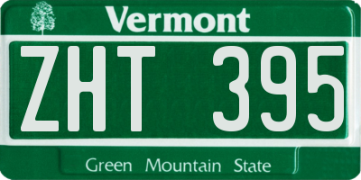 VT license plate ZHT395